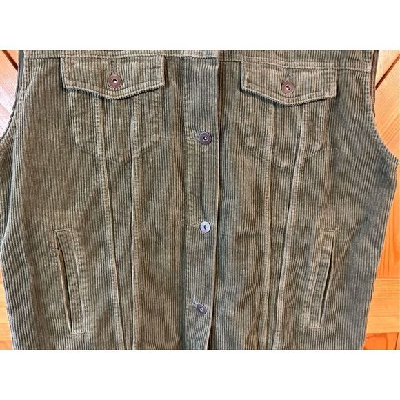 Zara Women’s Olive Corduroy Vest Gilet Size XS (4878) - Picture 4 of 7